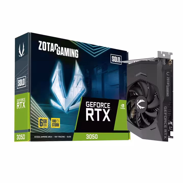 کارت گرافیک ZOTAC GeForce RTX3050 Solo 6GB GDDR6 96Bit