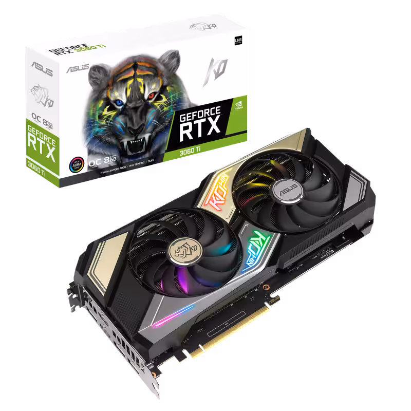 کارت گرافیک  ایسوس مدل ‎ KO-RTX3060TI-O8G-V2-GAMINGحافظه 8 گیگابایت