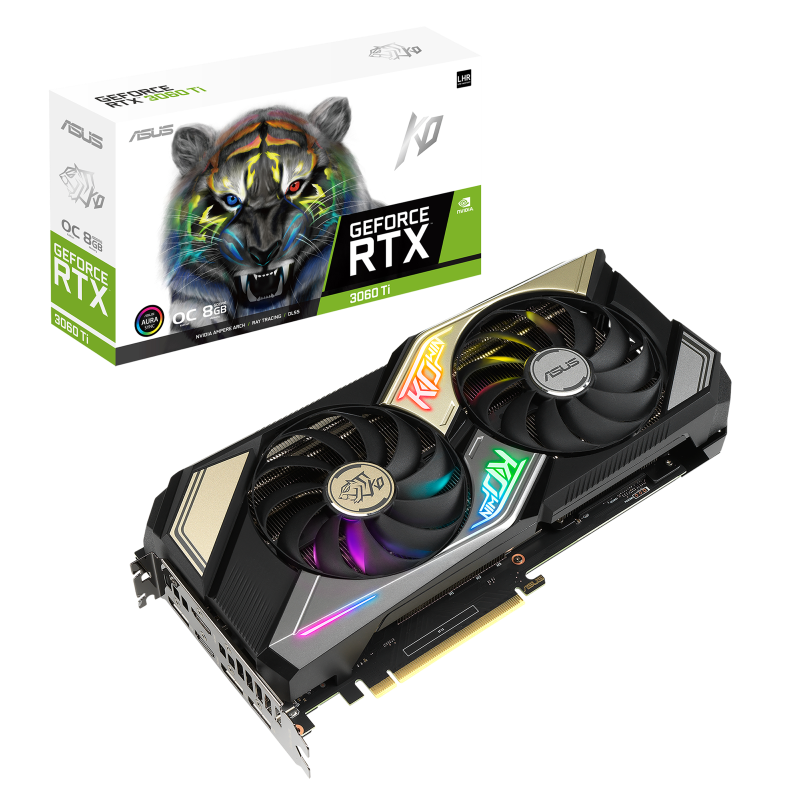 کارت گرافیک ایسوس مدل KO-RTX3060TI-O8G-V2-GAMINGحافظه 8 گیگابایت