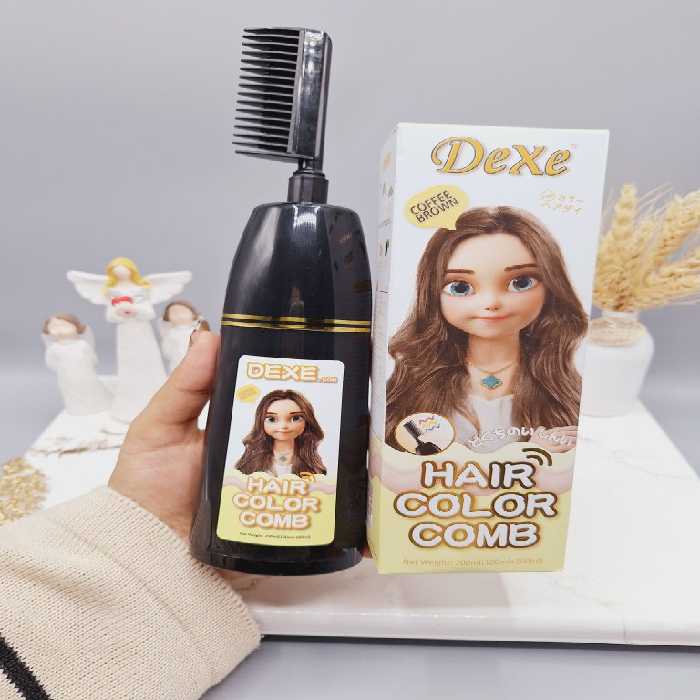 شانه رنگ مو رنگ نسکافه ای طبیعی برند دکسی Dexe کد 0031