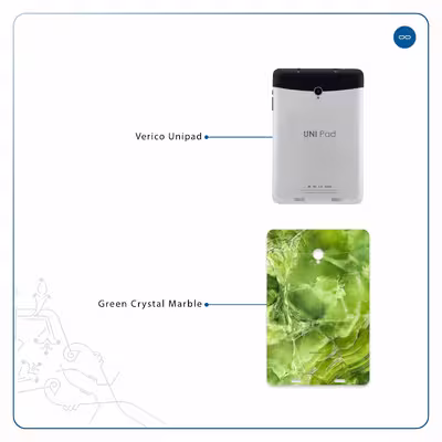برچسب پوششی ماهوت مدل Green Crystal Marble مناسب برای تبلت وریکو Unipad
