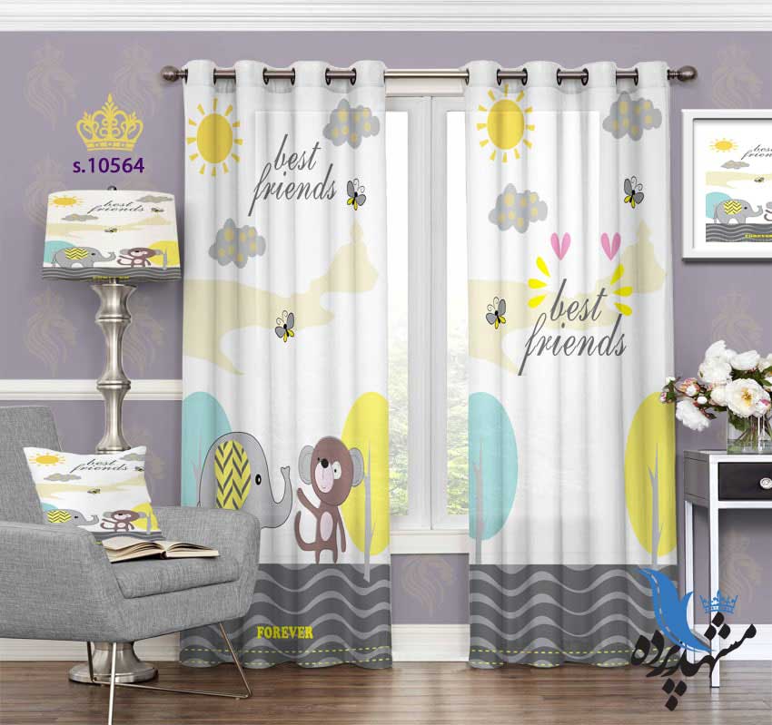 پرده پانچ کودکانه طرح بچه فیل S10564