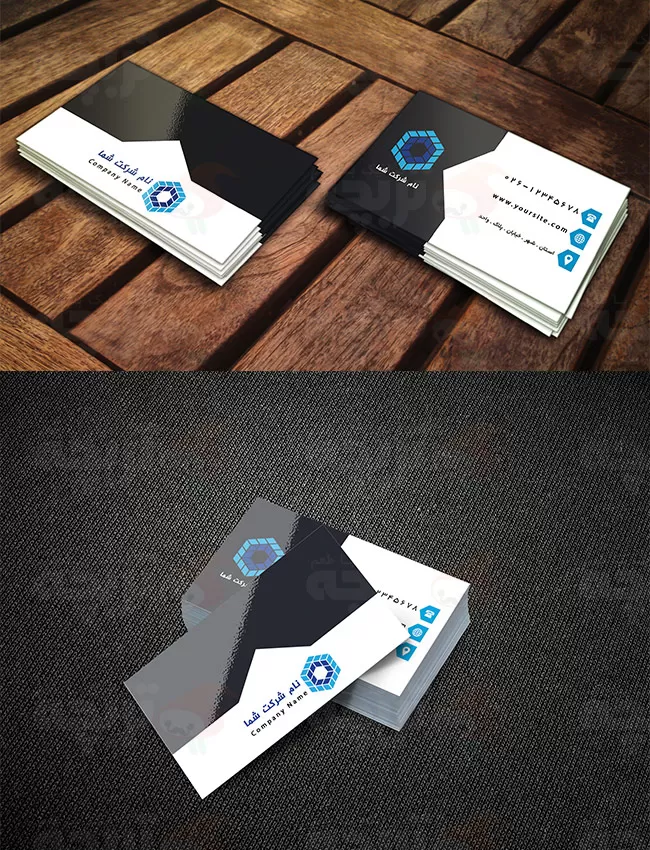 کارت ویزیت شرکتی دو رو به صورت طرح لایه باز | گرافیک با طعم تربچه