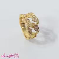 انگشتر زنانه کوپر آبکاری رادیوم نگین سفید کد 80