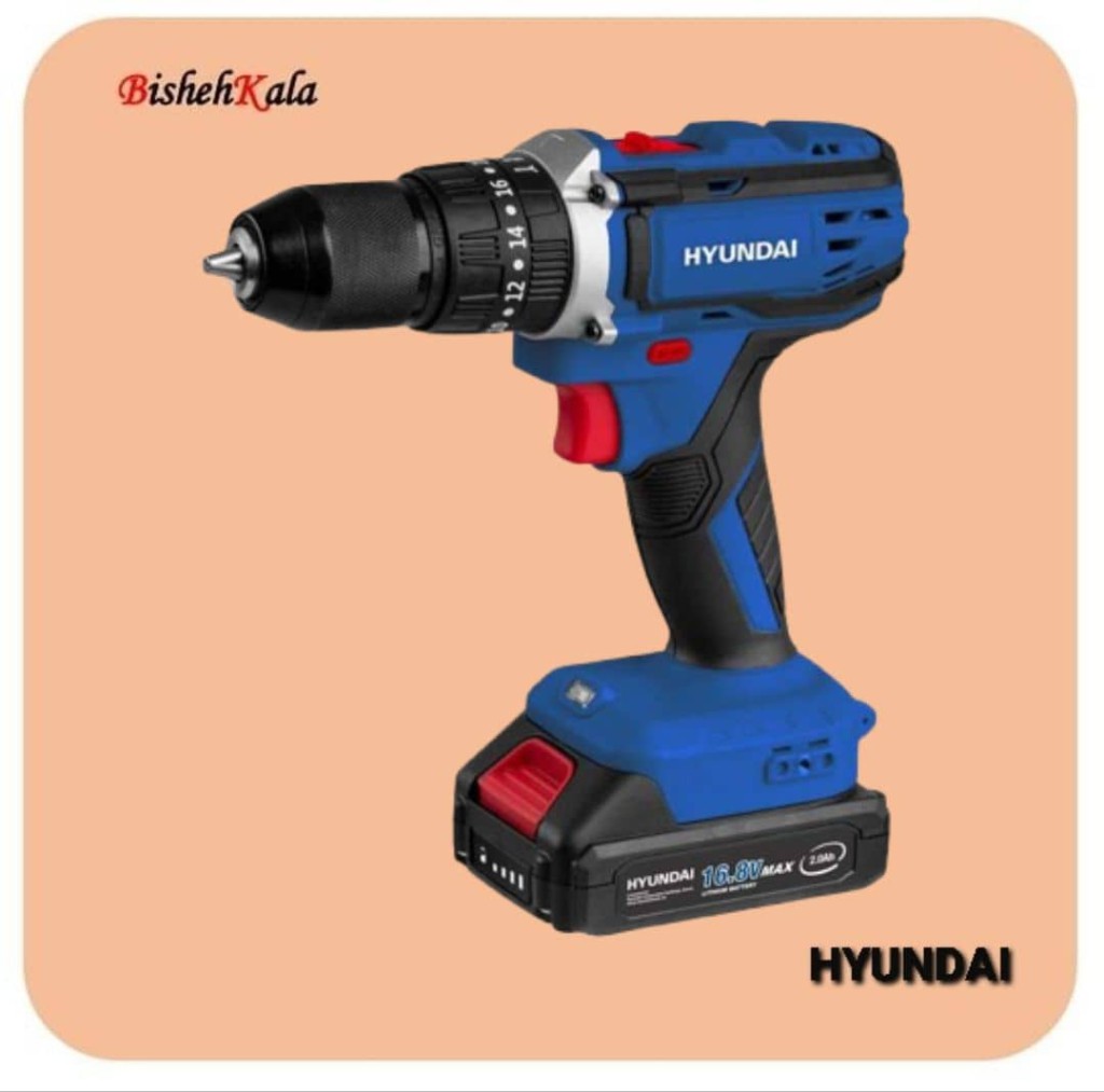 دریل شارژی دو سرعته چکشی اتوماتیک هیوندای HYUNDAI مدل HP-420 کد(3)