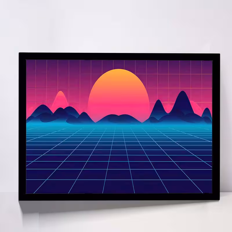 تابلو مدل retro synthwave کد F-15025 | دنیای قاب