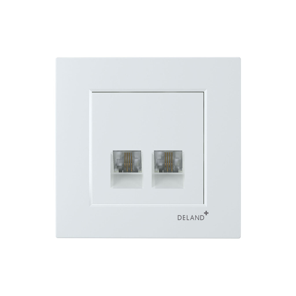 سوکت تلفن دوقلو 4 خط دلند پلاس مدل آسا