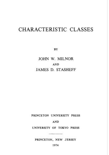 خرید و دانلود نسخه کامل کتاب Characteristic Classes. (AM-76)