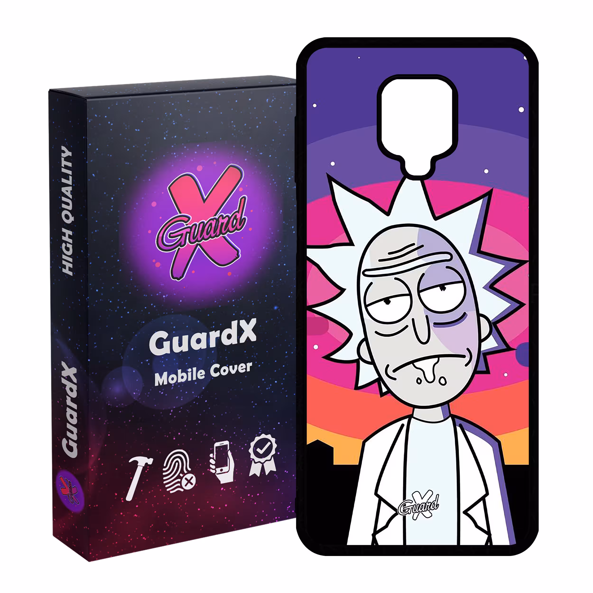 کاور گارد ایکس طرح Rick and Morty مدل Glass10099 مناسب برای گوشی موبایل شیائومی Redmi Note 9S / Note 9 Pro / Note 9 Pro Max