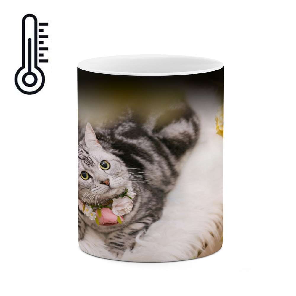 ماگ حرارتی کاکتی طرح گربه مدل mgh16406