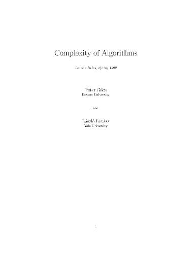 خرید و دانلود نسخه کامل کتاب Complexity of algorithms