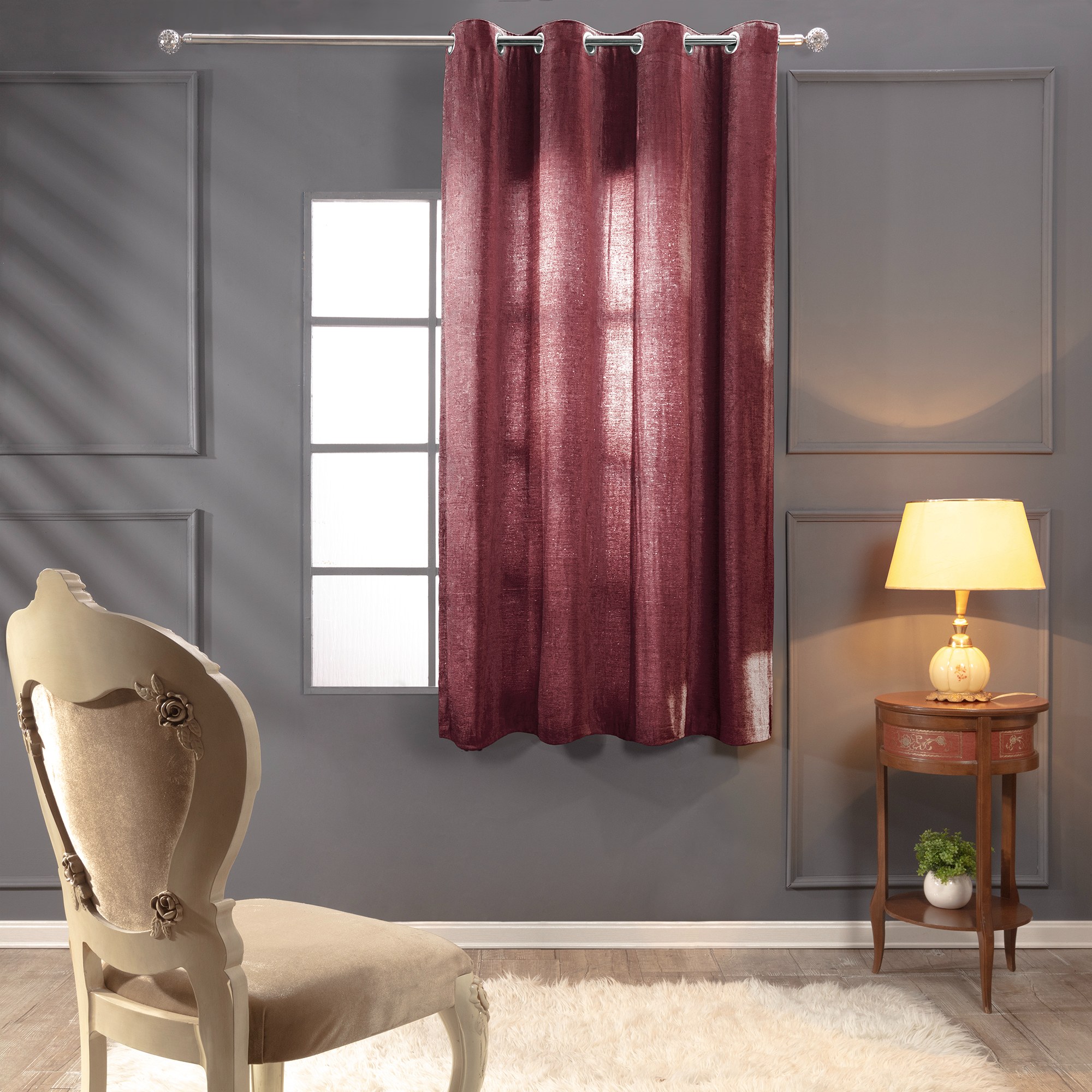 پرده پانچی مخمل شانل درجه 1، عرض 135، قد 230