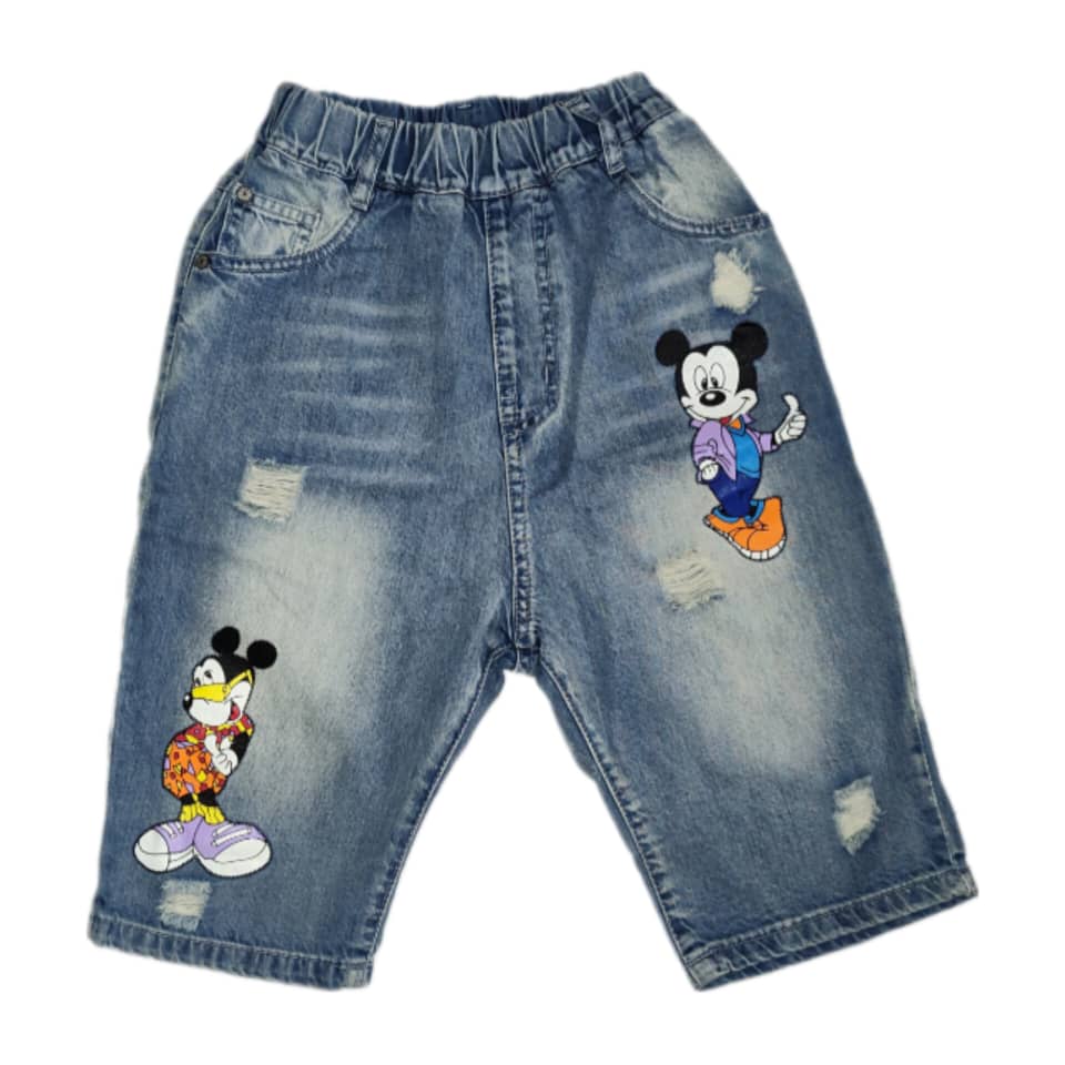 شلوارک بچگانه مدل جین اسپرت میکی موس
