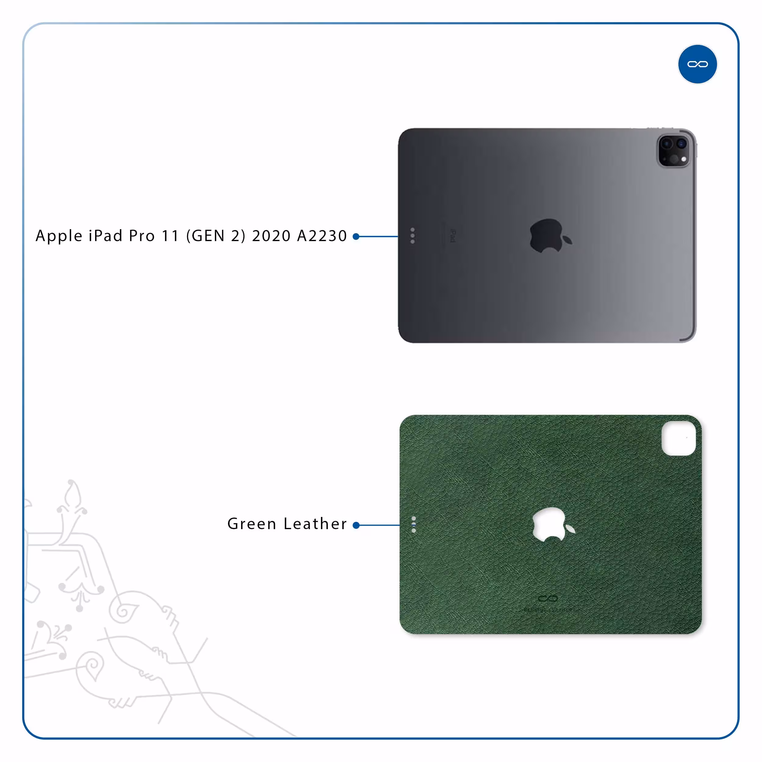 برچسب پوششی ماهوت مدل Green-Leather مناسب برای تبلت اپل iPad Pro 11 (GEN 2) 2020 A2230