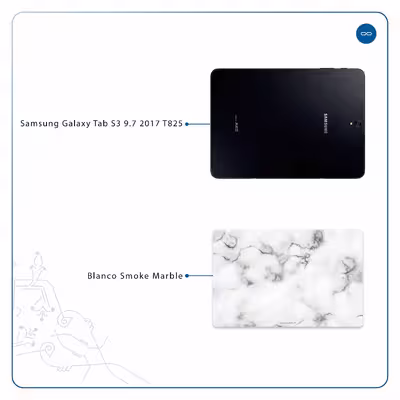 برچسب پوششی ماهوت مدل Blanco-Smoke-Marble مناسب برای تبلت سامسونگ Galaxy Tab S3 9.7 2017 T825