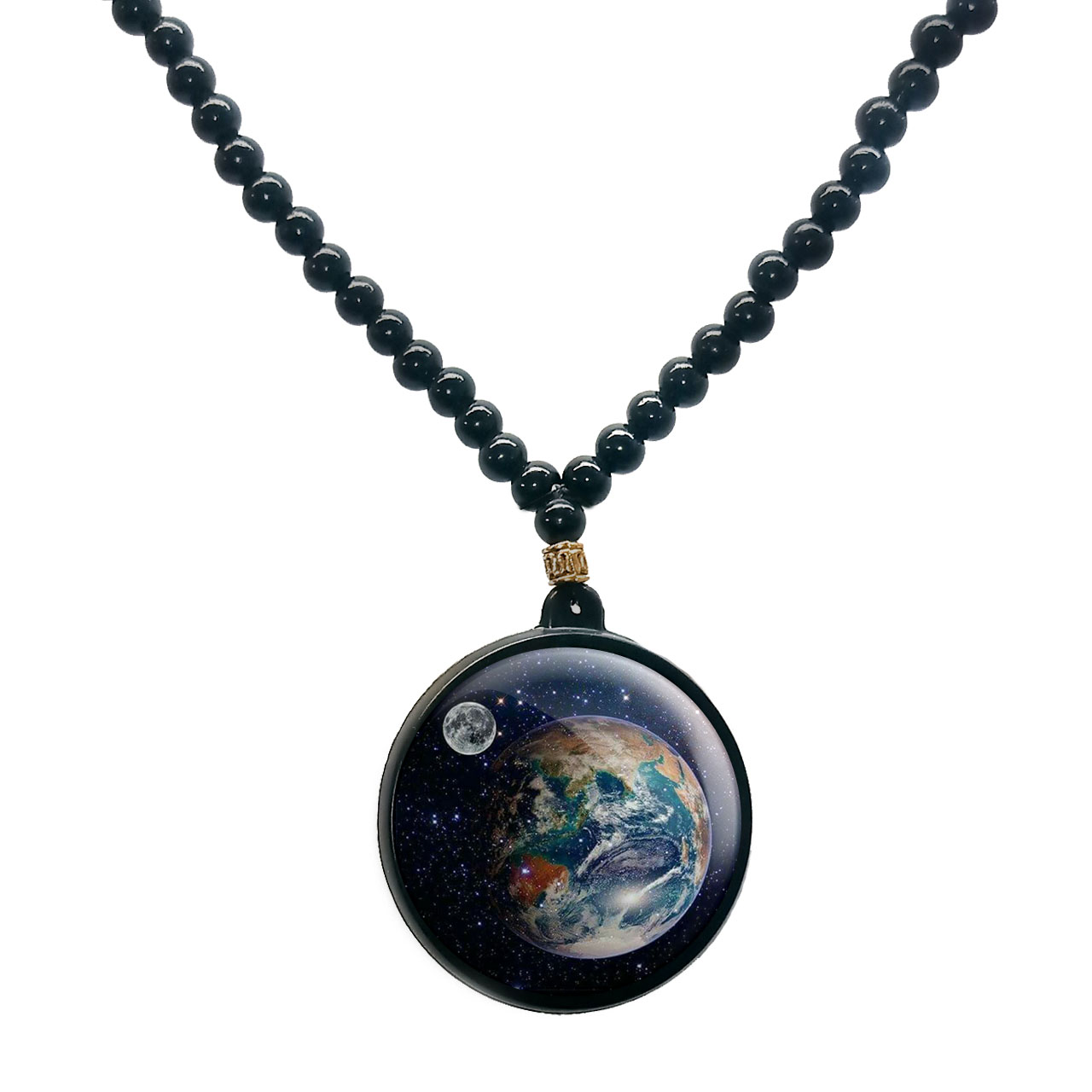 گردنبند پرمانه طرح زمین کد pmd.23521 مدل دو طرفه