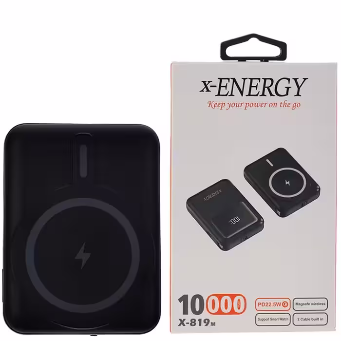 پاور بانک بی سیم فست شارژ ایکس انرژی X-819M PD 22.5W ظرفیت 10000 میلی آمپر ساعت