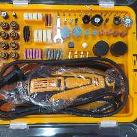 فرز مینیاتوری انگشتی 130 وات دینگی مدل jj01013  کیت  دیمردار مینیاتوری قدرتمند و مرغوب همراه با 200 عدد لوازم کامل همراه