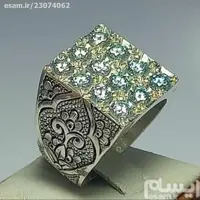 انگشتری جواهری سلطنتی زیبا طلعلو عالی(سختی10) دستساز بارکاب فوق العاده جوندار 