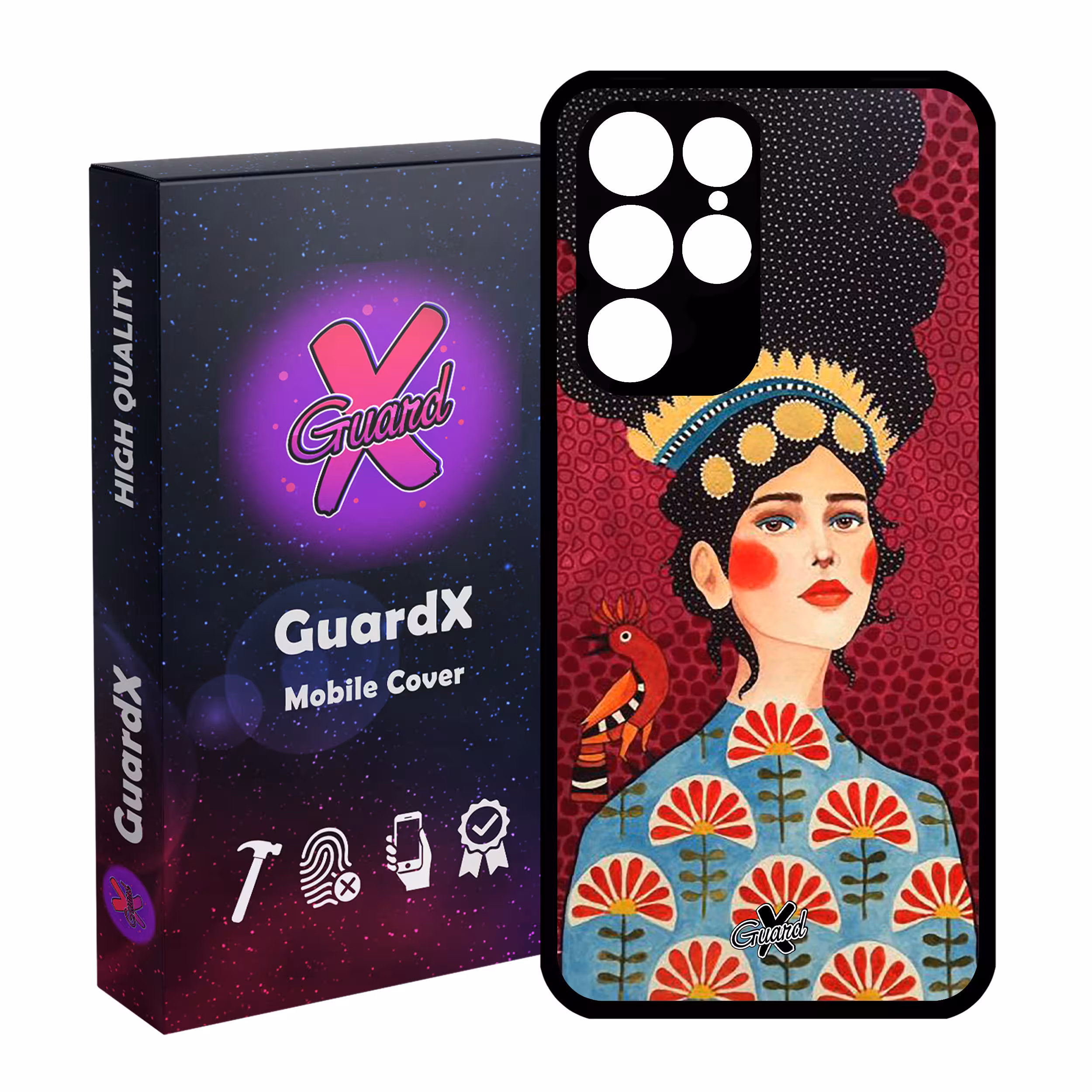 کاور گارد ایکس طرح Girl مدل Glass10179 مناسب برای گوشی موبایل سامسونگ Galaxy S22 Ultra