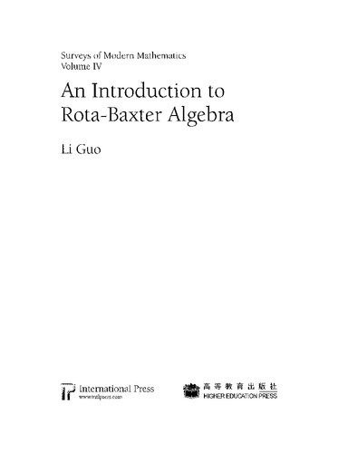 خرید و دانلود نسخه کامل کتاب An Introduction to Rota-Baxter Algebra