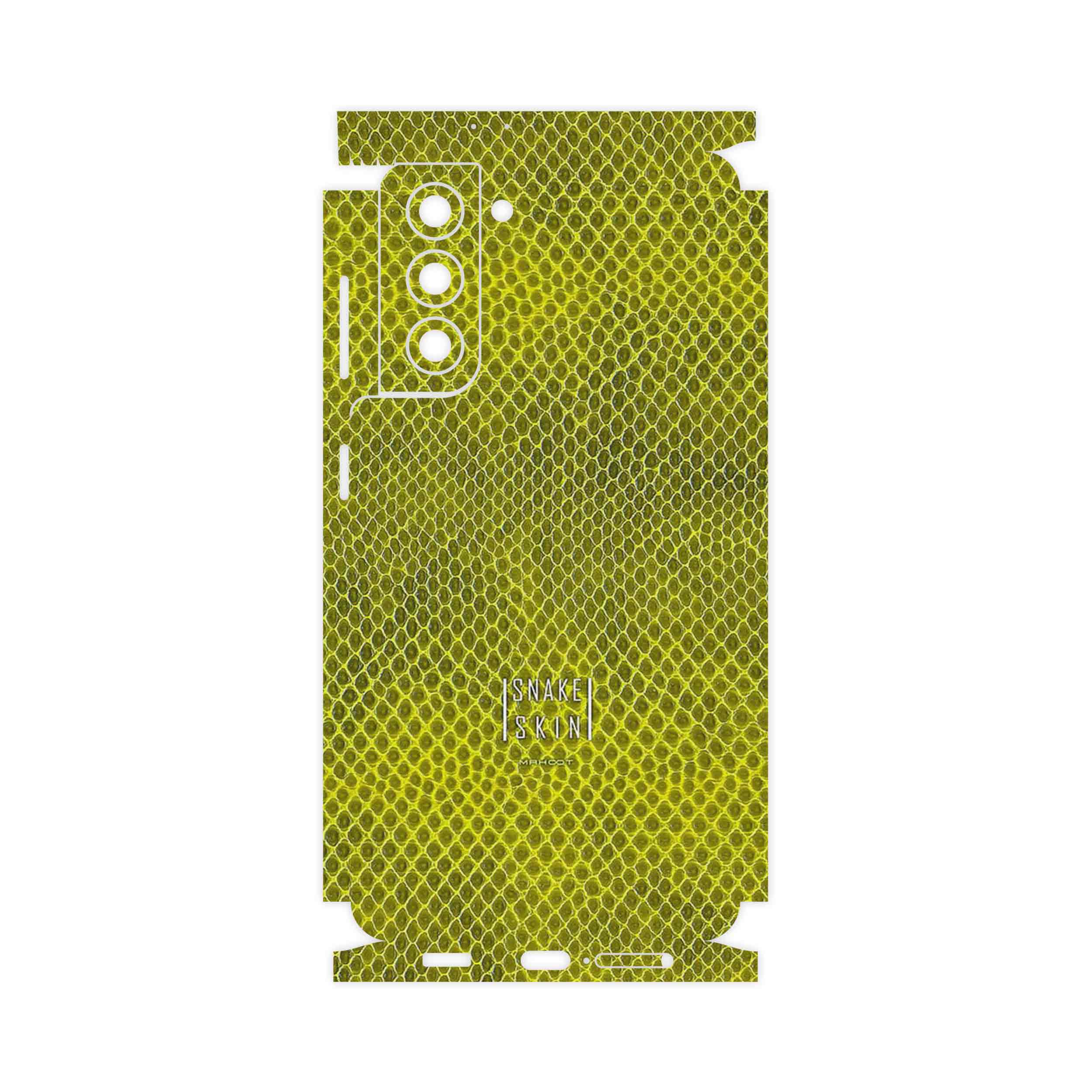 برچسب پوششی ماهوت مدل Yellow Snake Skin-FullSkin مناسب برای گوشی موبایل سامسونگ Galaxy S21 5G