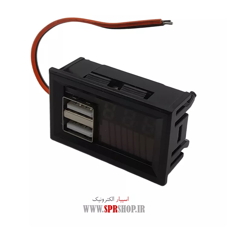 ماژول نمایش شارژ باتری 12-60 ولت رو پنلی  نمايش ولتاژ   USB برای شارژ
