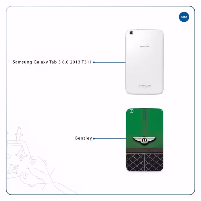 برچسب پوششی ماهوت مدل Bentley مناسب برای تبلت سامسونگ Galaxy Tab 3 8.0 2013 T311