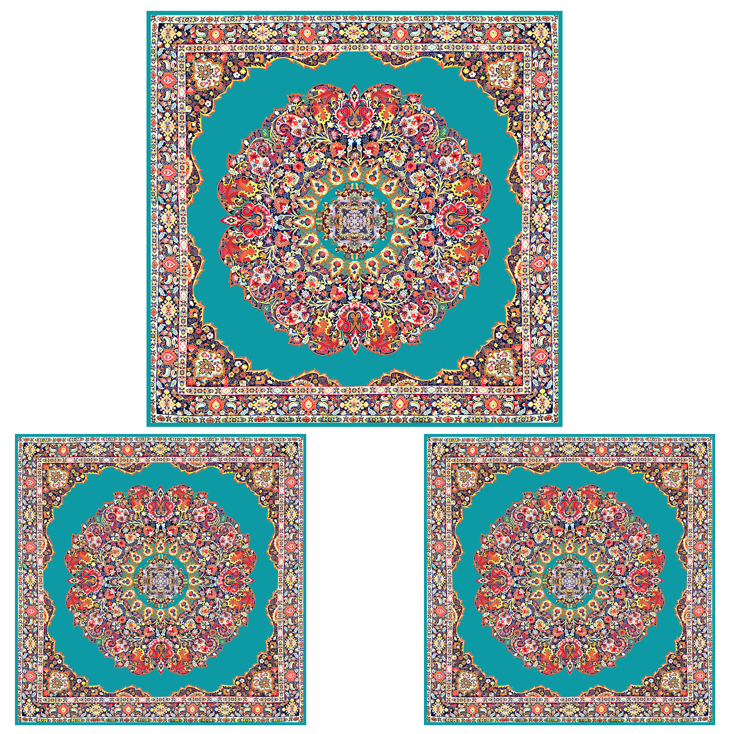 ست رومیزی سه تکه طرح ترمه کد 9920.5
