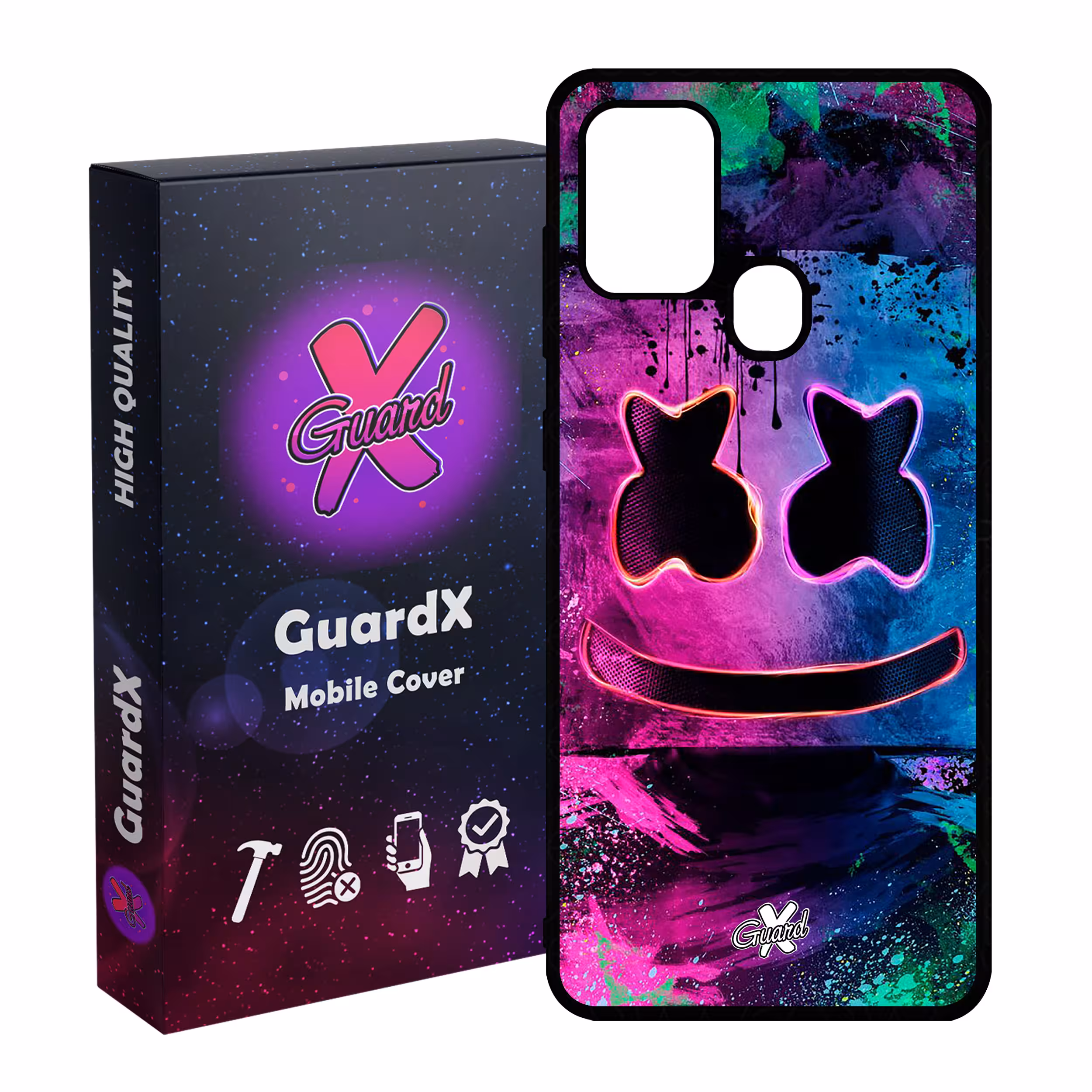 کاور گارد ایکس طرح Marshmello مدل Glass10028 مناسب برای گوشی موبایل سامسونگ Galaxy A21s