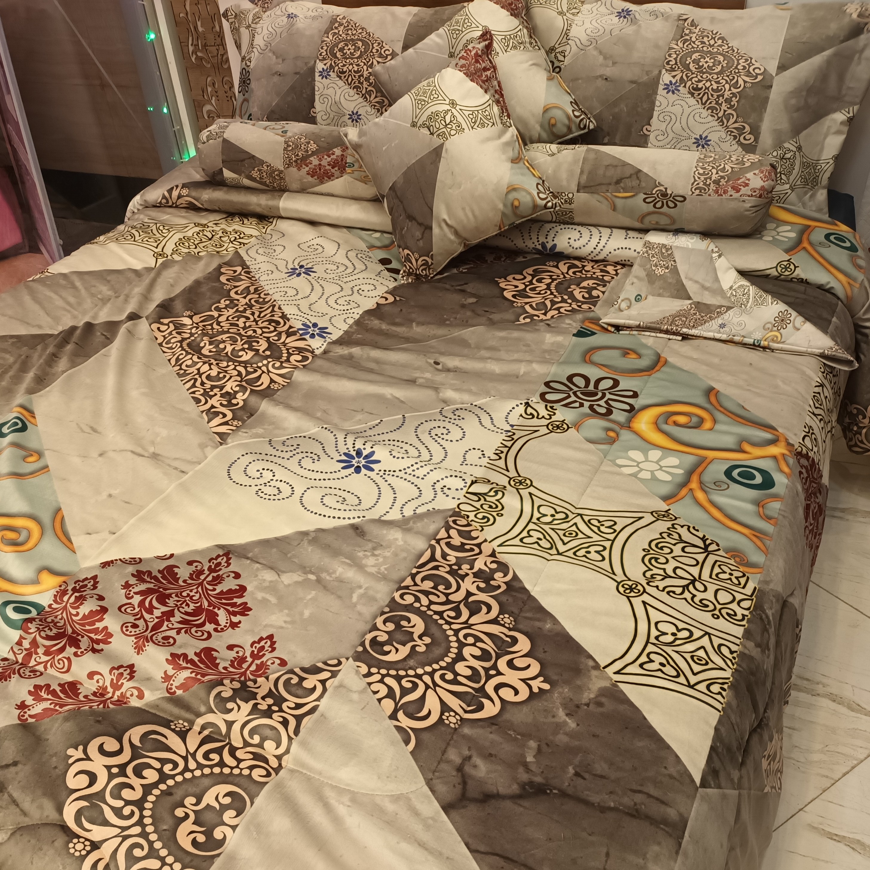 روتختی 2 نفره مخمل کالیفرنا طرحmirror