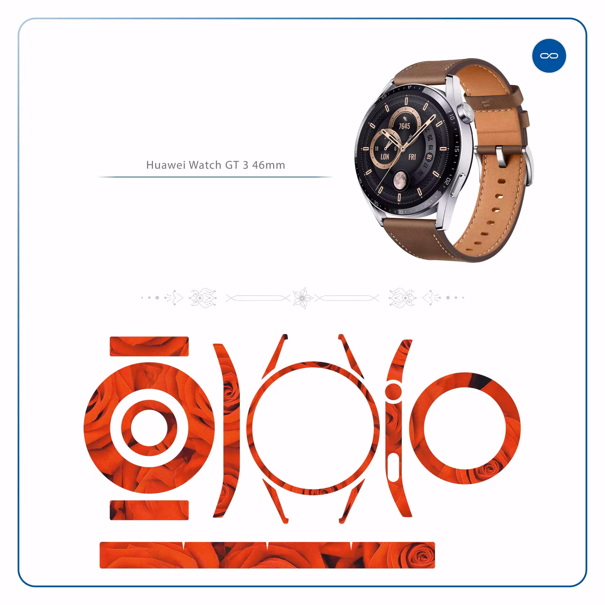برچسب ماهوت طرح Red-Flower مناسب برای ساعت هوشمند هوآوی Watch GT 3 46mm