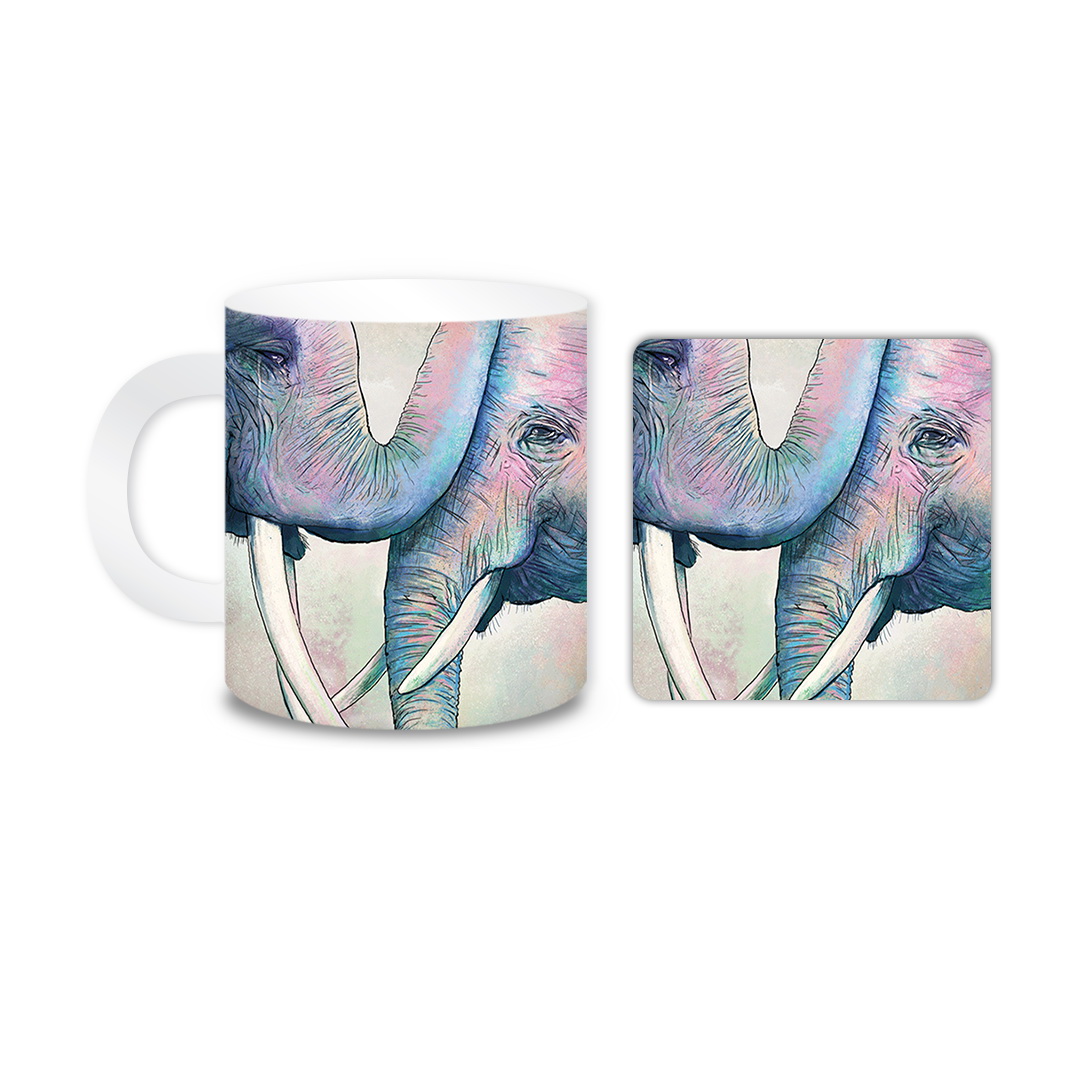 ماگ مدل فیل کد 119 به همراه زیر لیوانی