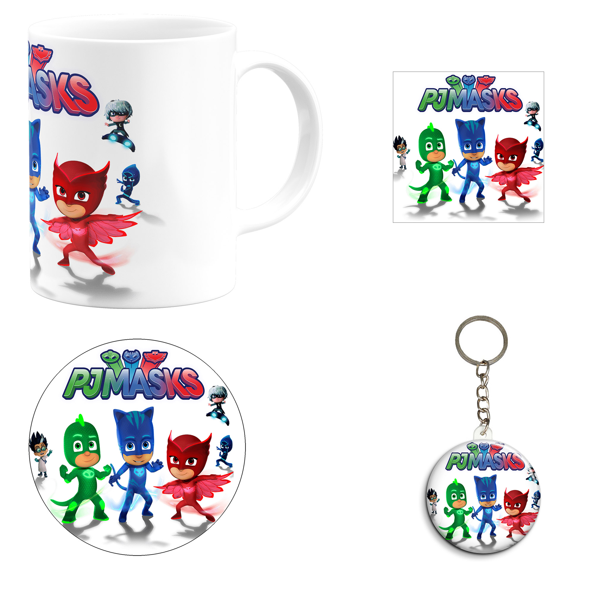 ست هدیه ماگ مدل انیمیشن شب نقاب طرح Pj masks کد M9