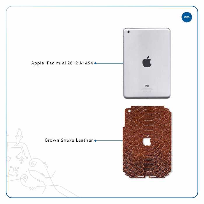 برچسب پوششی ماهوت مدل Brown-Snake-Leather مناسب برای تبلت اپل iPad mini 2012 A1454