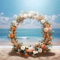 بک دراپ عکاسی با گل های سفید و نارنجی | گرافیک با طعم تربچه