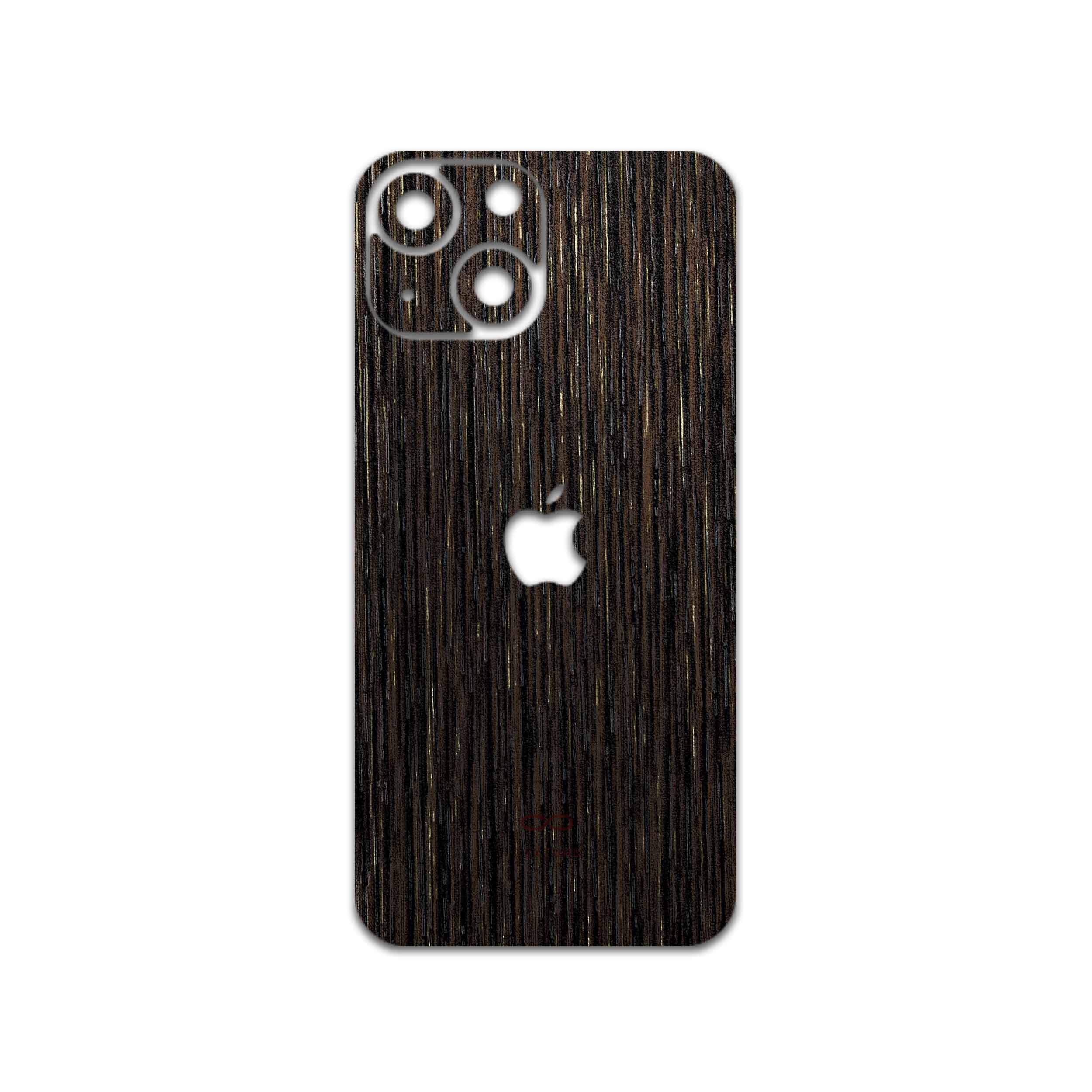 برچسب پوششی ماهوت مدل Dark-Gold-Stripes-Wood مناسب برای گوشی موبایل اپل iPhone 13 Mini