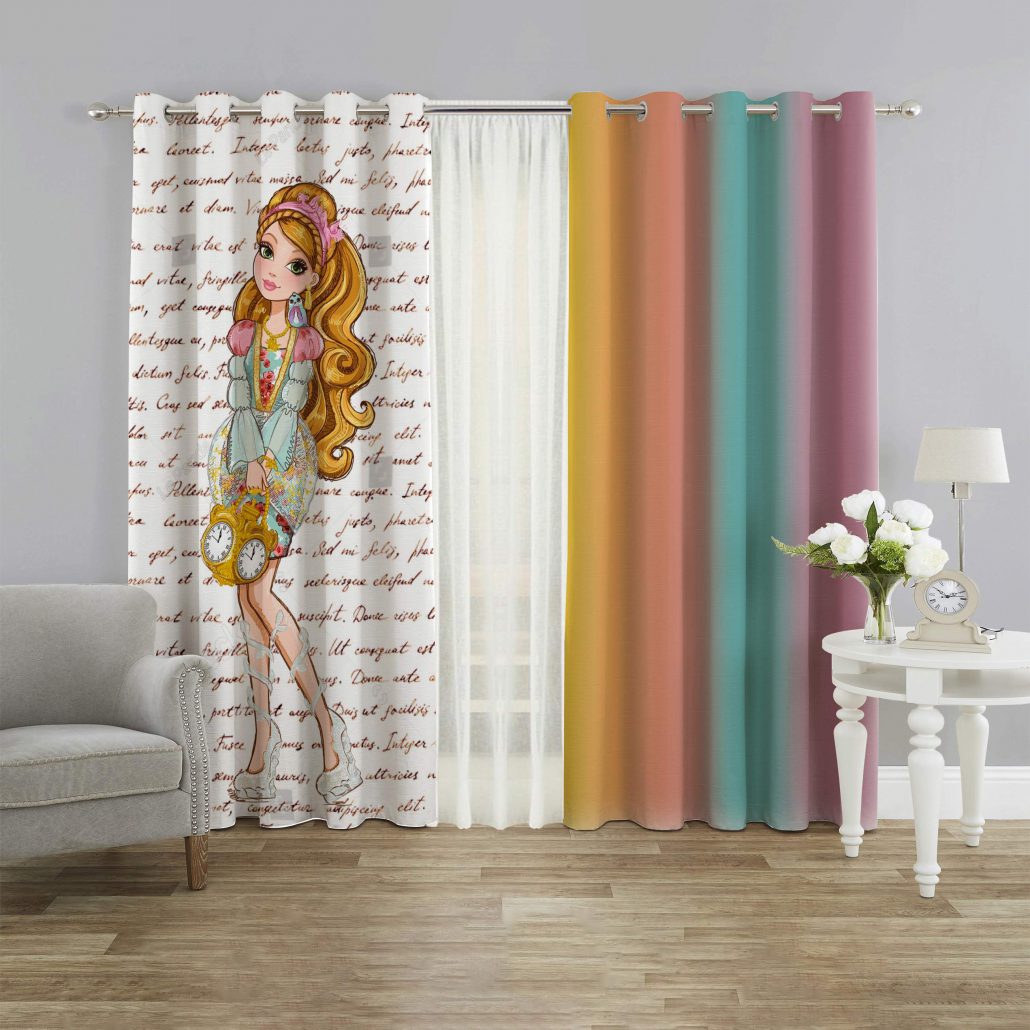 پرده پانچی اتاق خواب دخترانه pk-2056