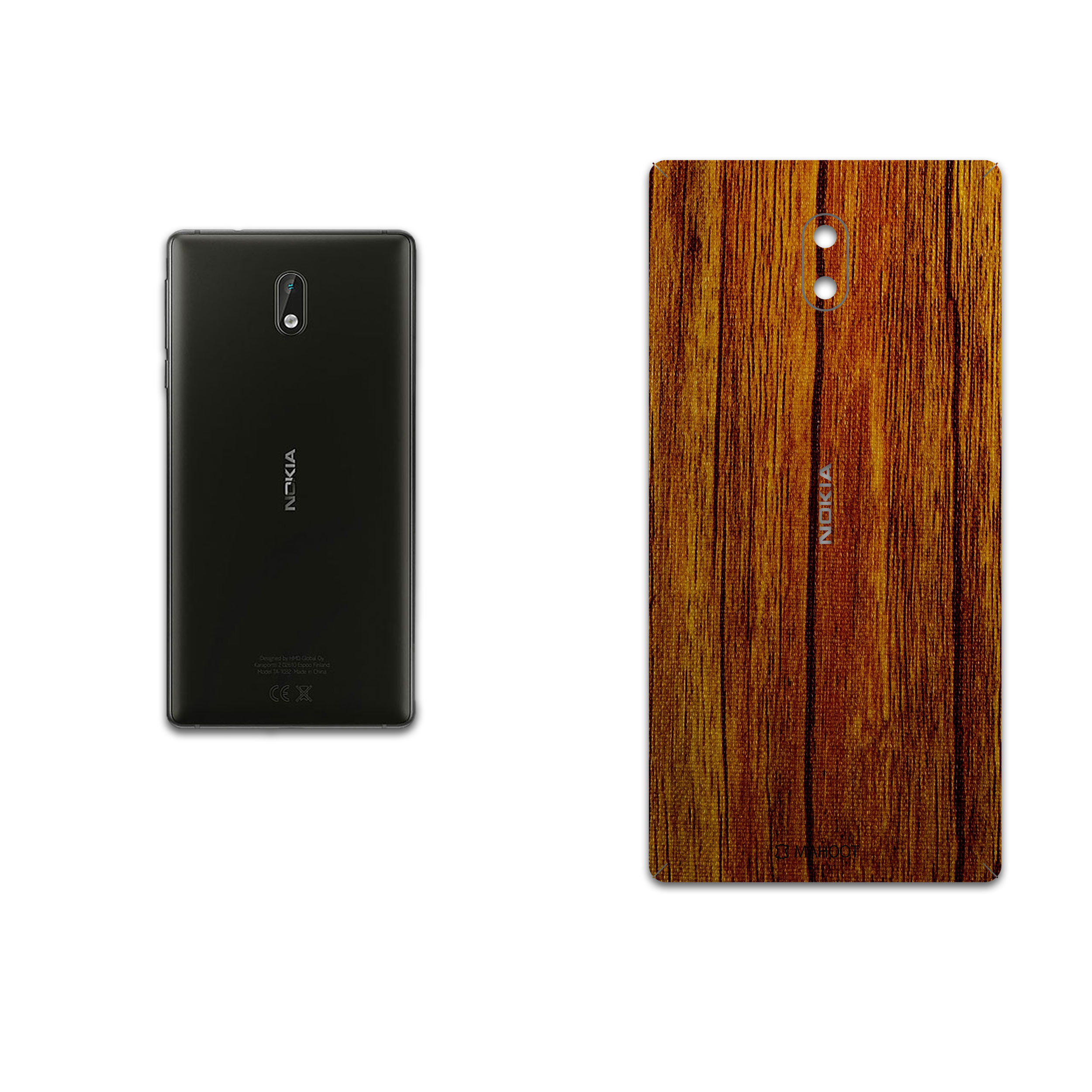 برچسب پوششی ماهوت مدل Orange-Wood مناسب برای گوشی موبایل نوکیا 3