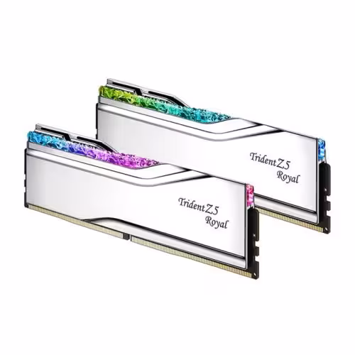 رم کامپیوتر جی اسکیل Trident Z5 Royal Silver RGB 6400Mhz ظرفیت 32 گیگابایت (آکبند-گارانتی اصلی)