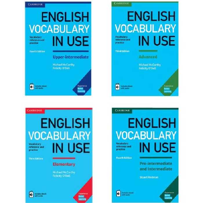 کتاب English Vocabulary in Use Book Series اثر Felicity O Dell &amp; Michael Mccarthy انتشارات Cambridge چهار جلدی