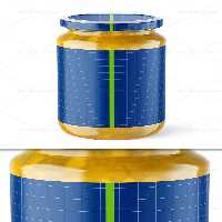 موکاپ ظرف شیشه ای مربای آناناس | گرافیک با طعم تربچه