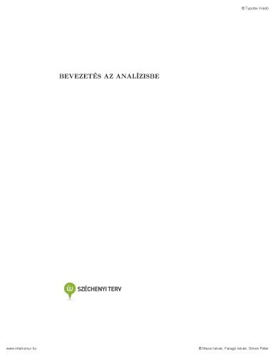 خرید و دانلود نسخه کامل کتاب Bevezetés az analízisbe