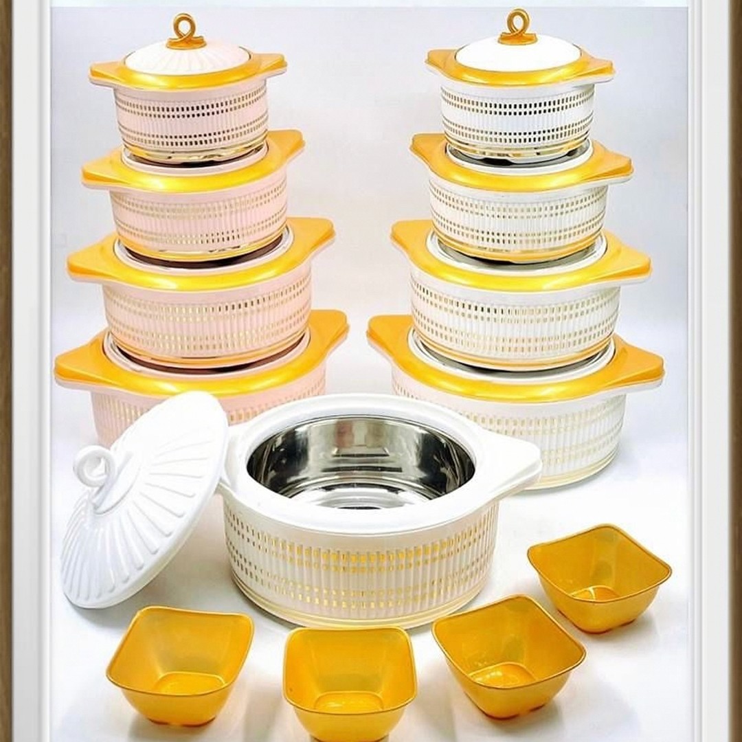 سرویس گرم نگه دارنده غذا دوجداره داخل استیل 12 تیکه