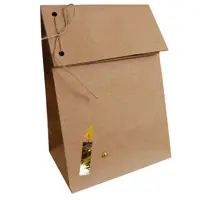 پاکت هدیه مدل کرافت تاشو طرح شمع بسته 100 عددی