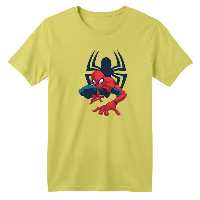 تی شرت آستین کوتاه بچگانه مدل مرد عنکبوتی کد 14 رنگ زرد لیمویی