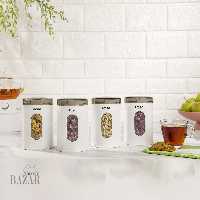 ست 4تایی جای حبوبات سایز شماره 4 (750 میلی‌لیتری) لیمون کد 1982