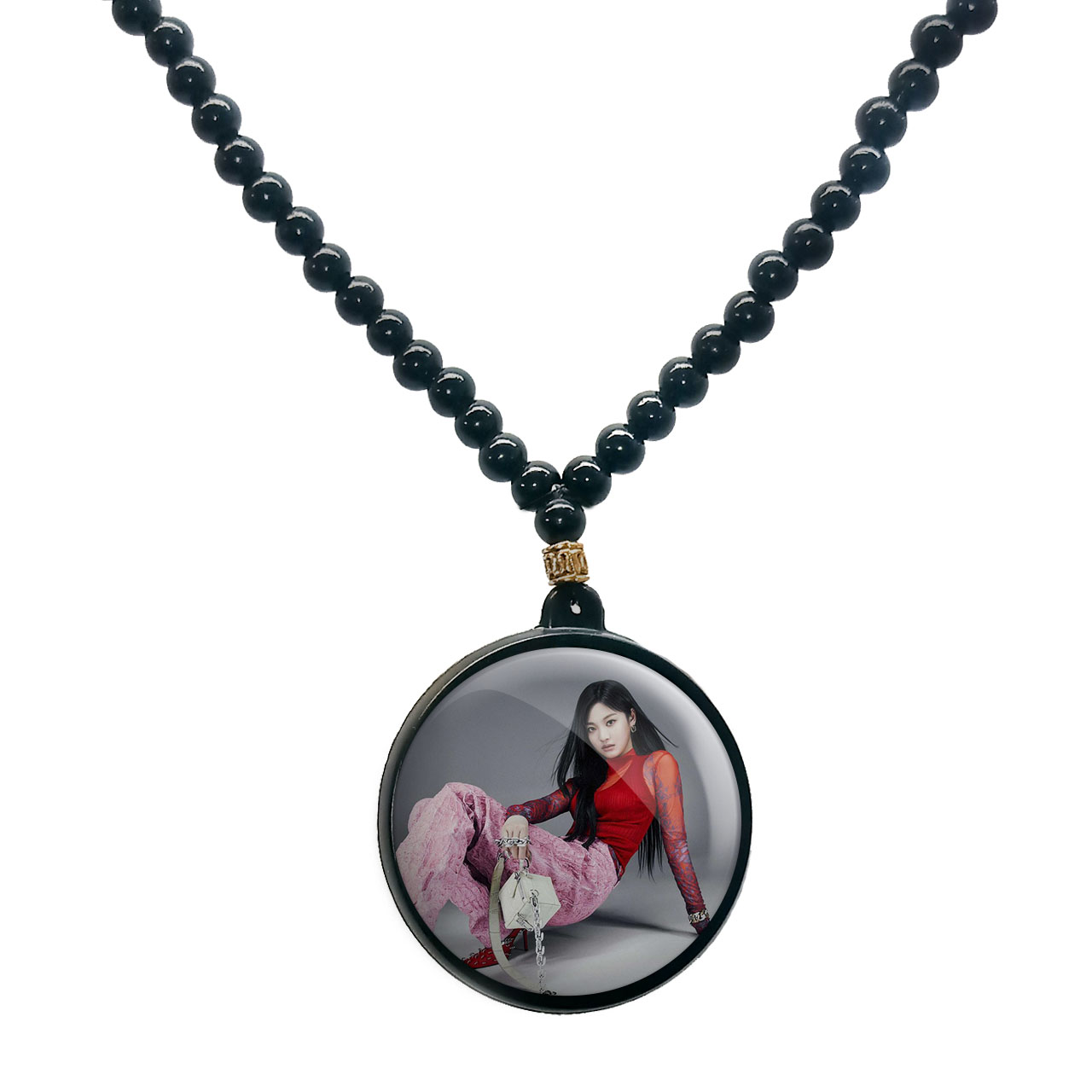 گردنبند پرمانه طرح aespa کد pmd.18465 مدل دو طرفه