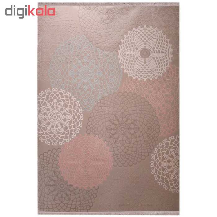 فرش ماشینی زمرد مشهد طرح HA07 زمینه بژ