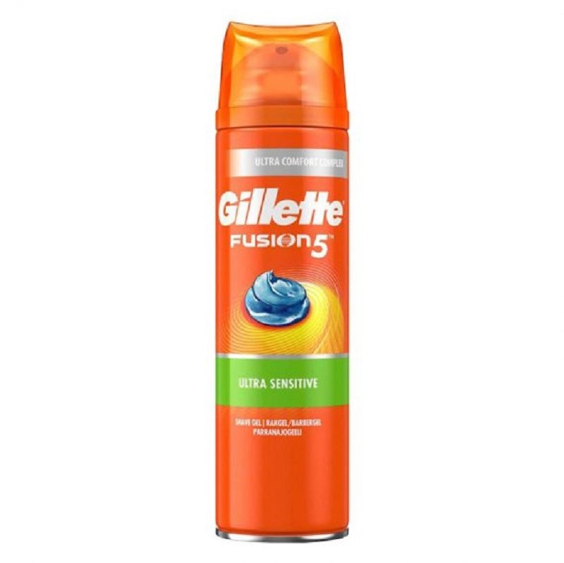 ژل اصلاح ژیلت Gillette مدل Fusion 5 حجم 200 میلی لیتر نارنجی سبز